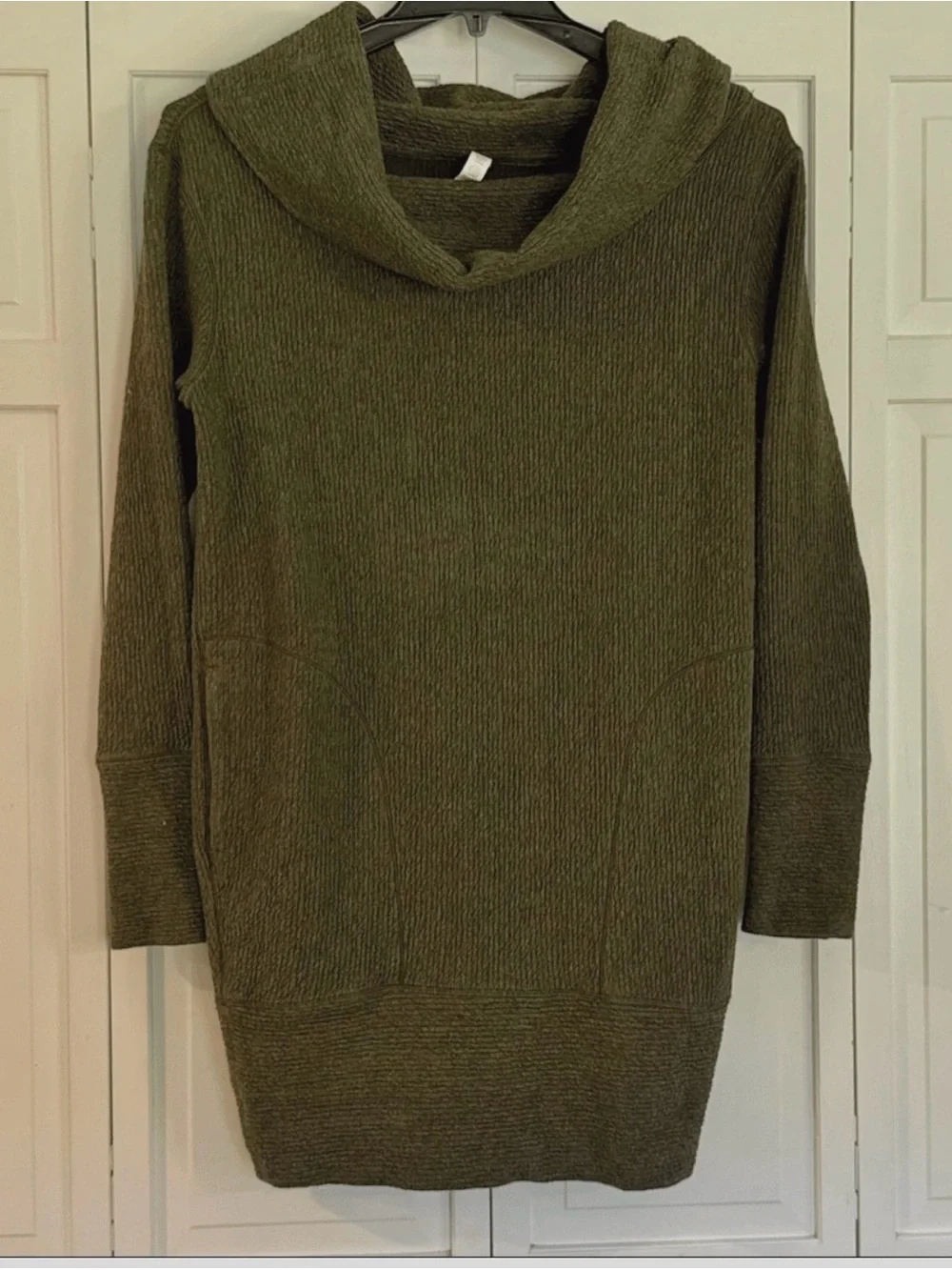 Lululemon Along the Way Dress XXS (0) Heathered Dark Olive Cowl Neck